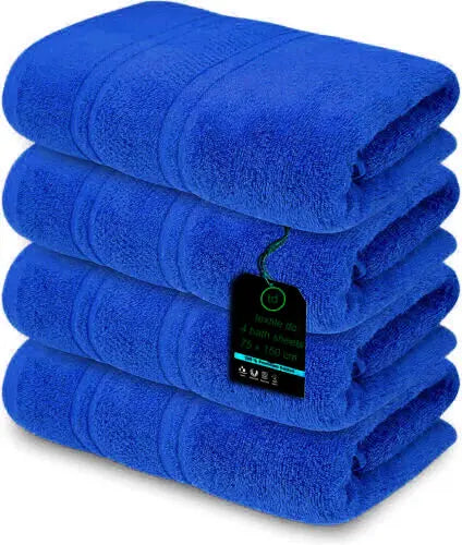 4 x Large Jumbo Budget Bath Sheet Towels 100% Egyptian Cotton Bath Sheets Big Towels 75 x 150 cm Towelsworld
